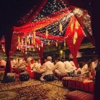 corporate guests enjoying team building, cocktail dinner, annual staff gathering in desert, on corporate events dubai